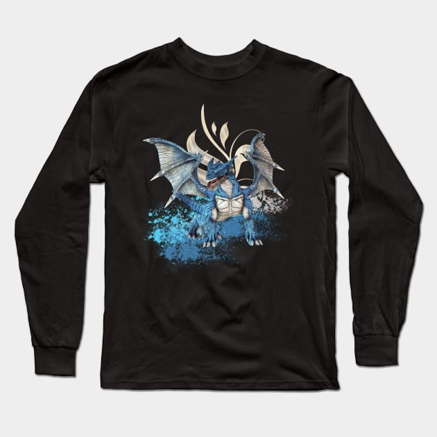 Blue Dragon Long Sleeve T-Shirt by AndreaTiettje